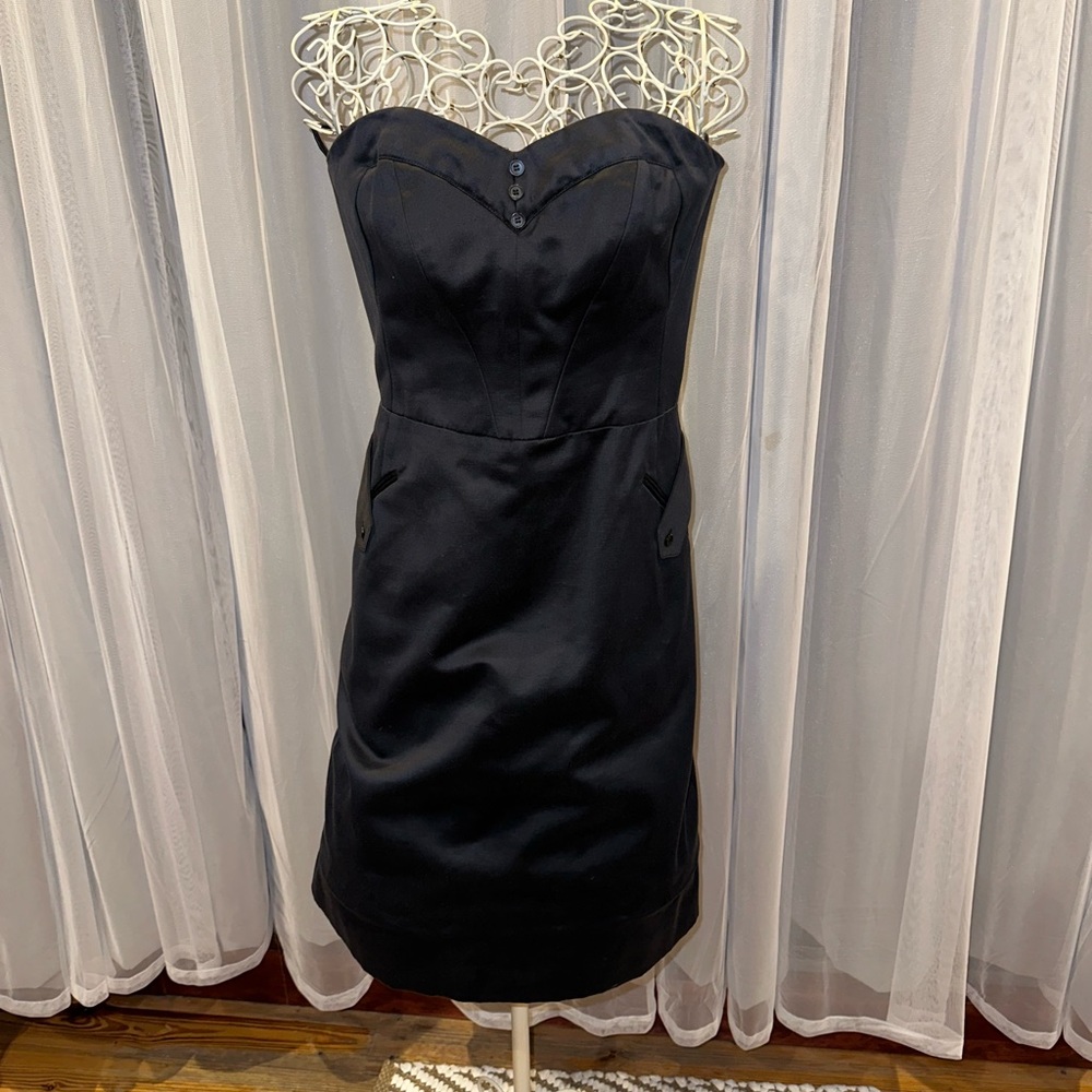 Barney’s New York Strapless Black Cocktail Dress